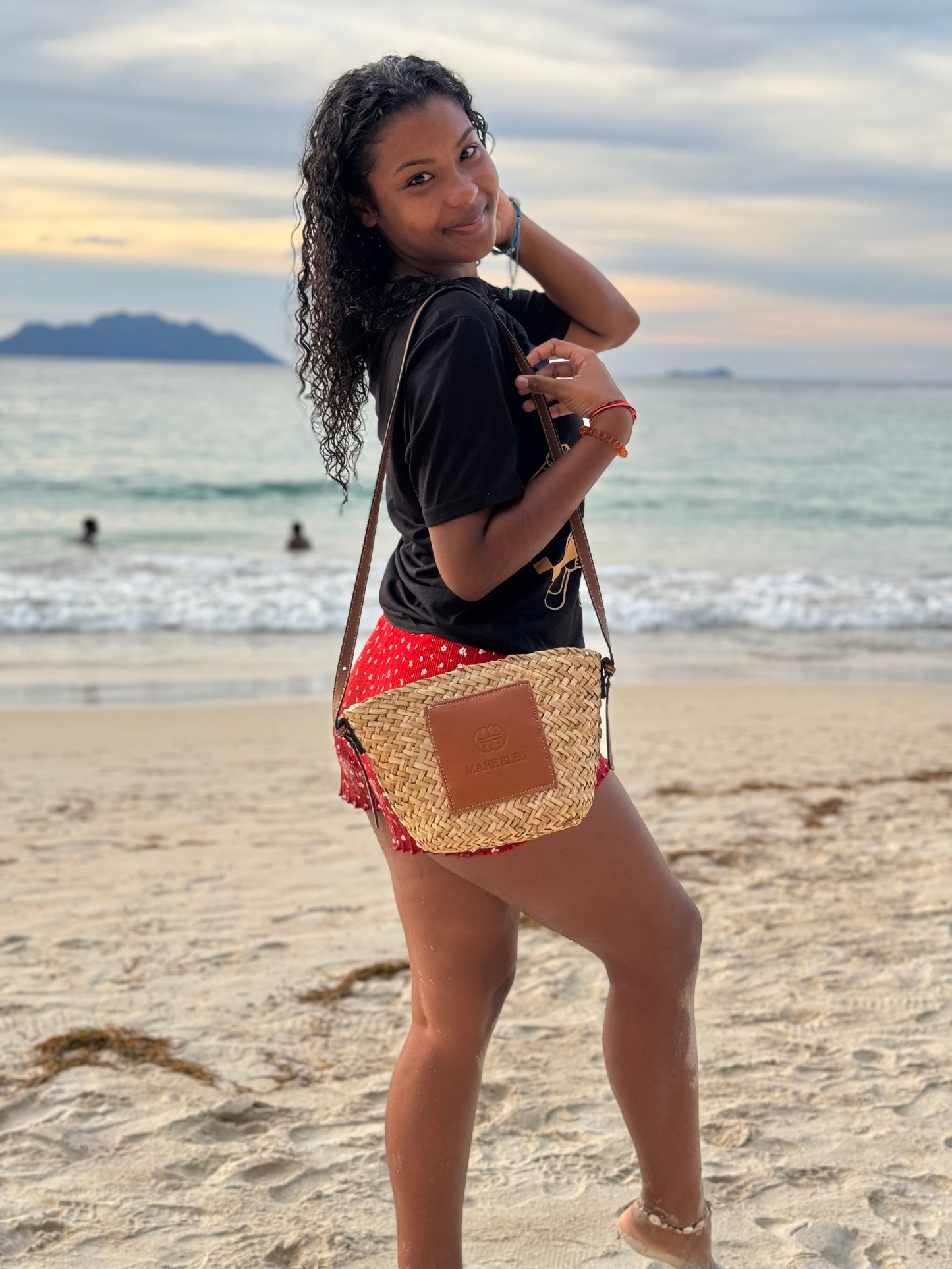 Logo-embroidered Small Crossbody Basket Bag