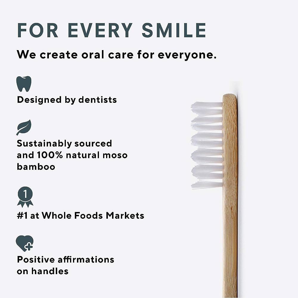 Biodegradable Bamboo Toothbrush - 100% Natural Handle