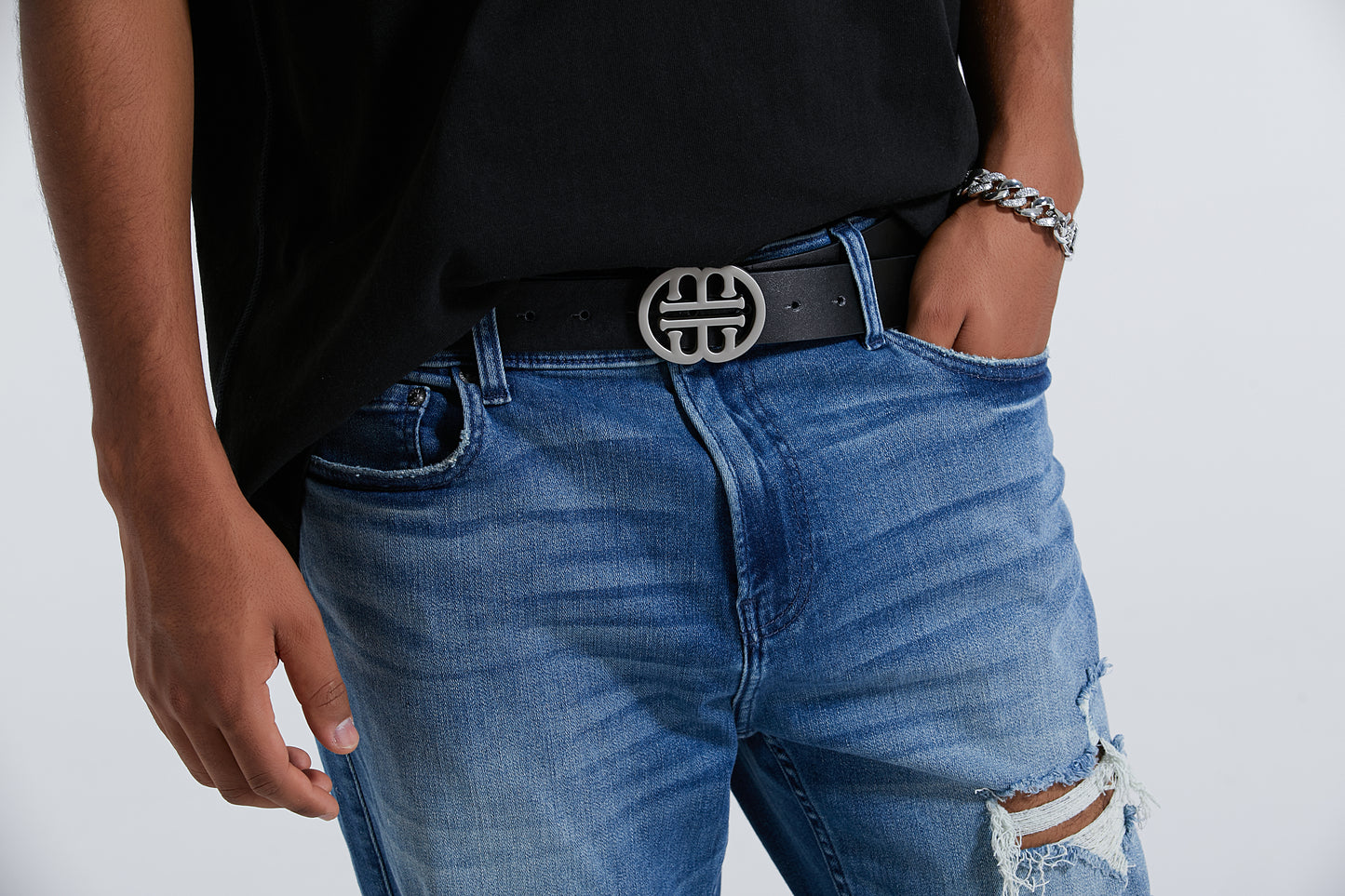 Leather Belt Strap 34 MM - Black