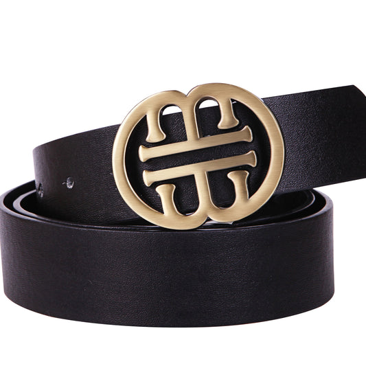 Leather Belt Strap 34 MM - Black