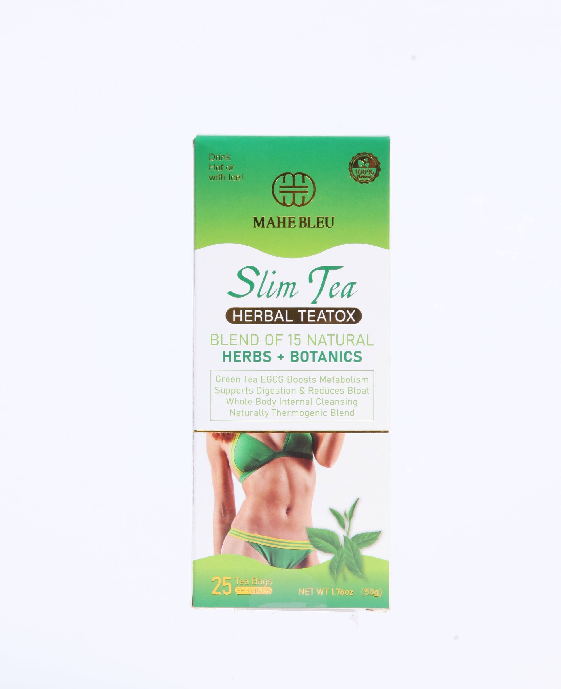 Slim Tea - Herbal Teatox - Blend of 15 Natural Herbs + Botanics – MAHE BLEU